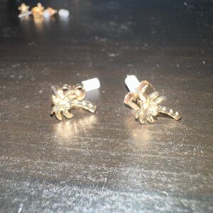 Gold palm tree Stud Earrings 3mm